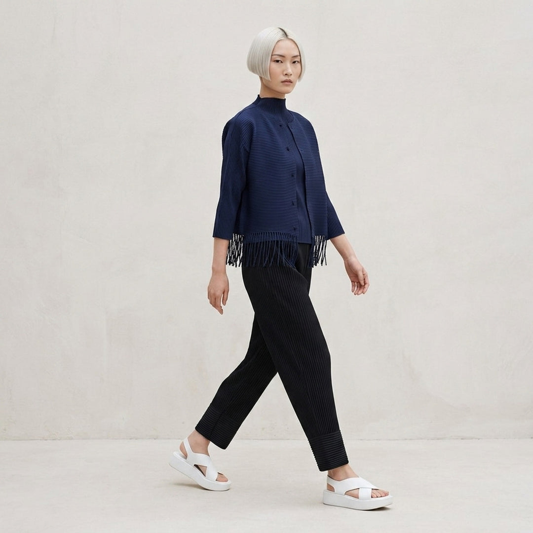 Fine Knit Pleats Black Pants | me Issey Miyake | Club21 - lifestyle