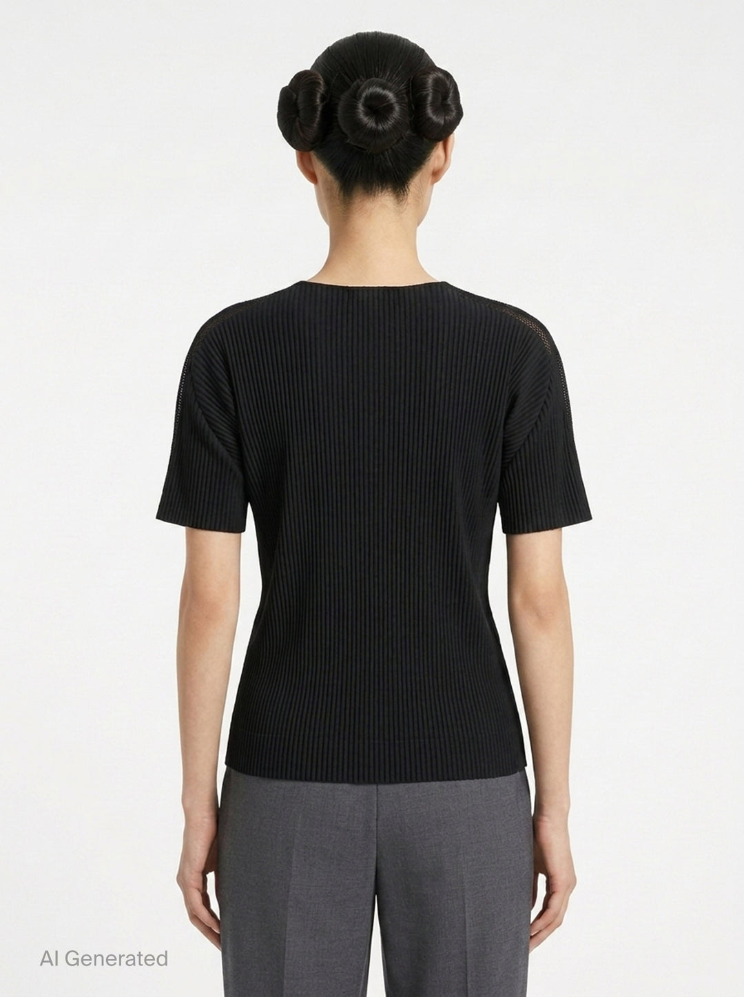 Fine Knit Pleats Black Shirt | me Issey Miyake | Club21 - back
