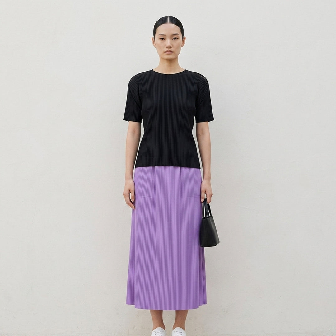 Fine Knit Pleats Black Shirt | me Issey Miyake | Club21 - lifestyle
