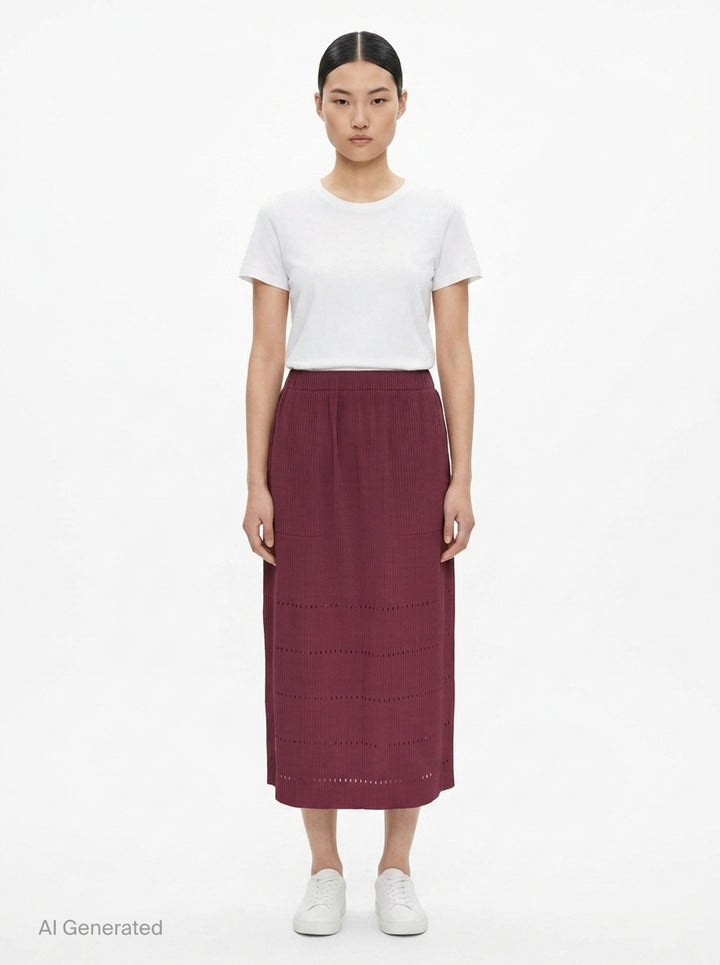 Fine Knit Pleats Bottom 1 | me Issey Miyake | Club21 - front