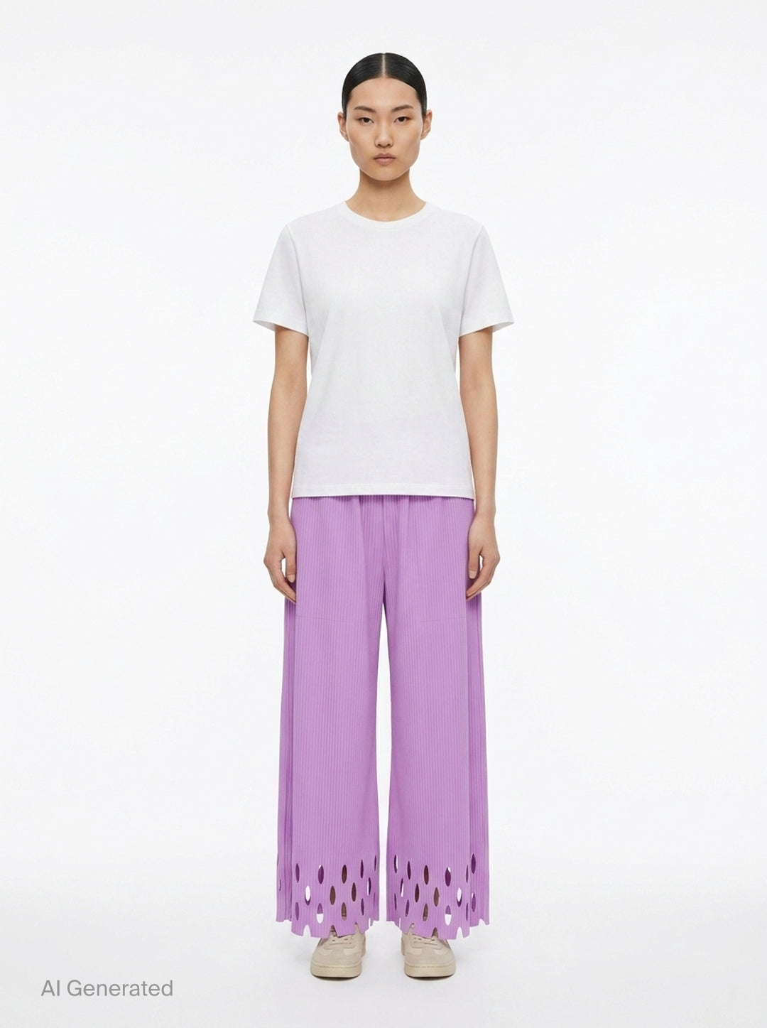 Fine Knit Pleats Bottom Pants | me Issey Miyake | Club21 - front