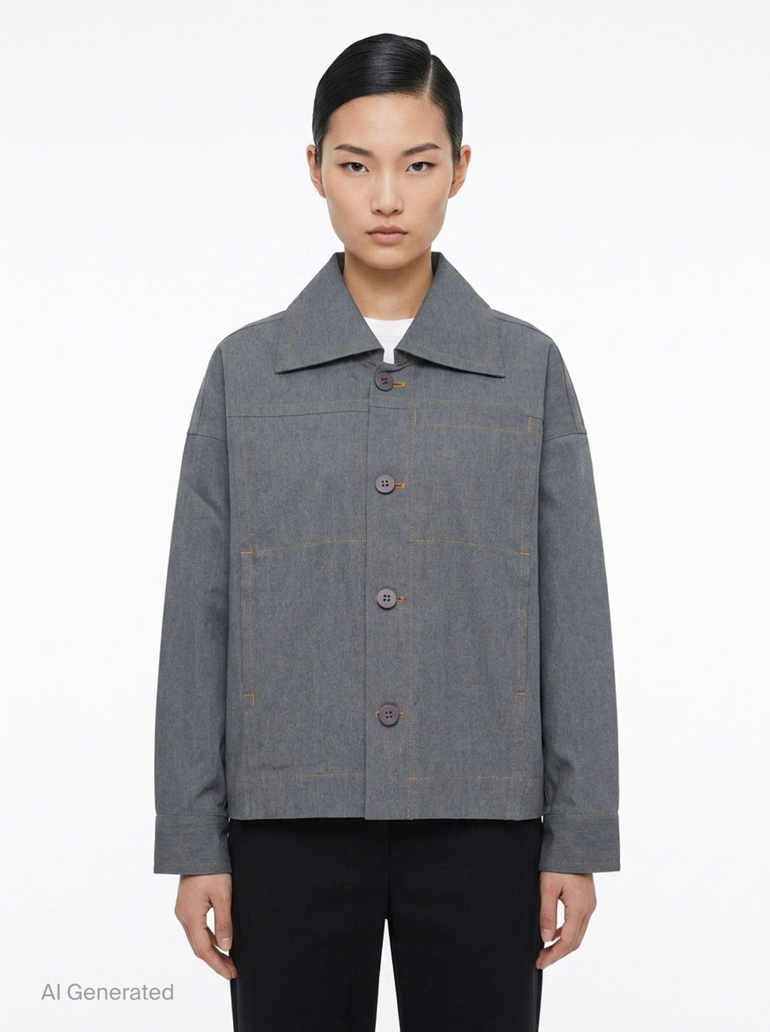 Flat Collar Denim Jacket | me Issey Miyake | Club21 - front
