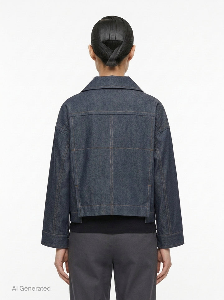 Flat Collar Denim Jacket | me Issey Miyake | Club21 - back
