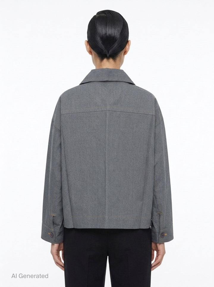Flat Collar Denim Jacket | me Issey Miyake | Club21 - back