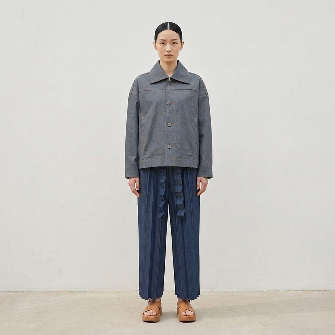 Flat Collar Denim Jacket | me Issey Miyake | Club21 - lifestyle