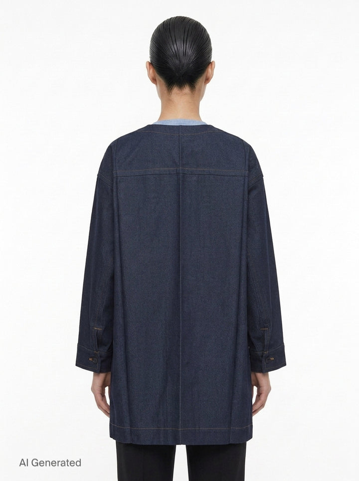 Flat Denim Coat | me Issey Miyake | Club21 - back
