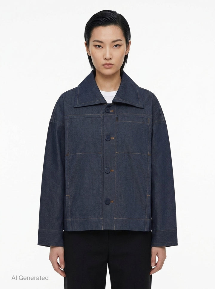 Flat Denim Jacket | me Issey Miyake | Club21 - front