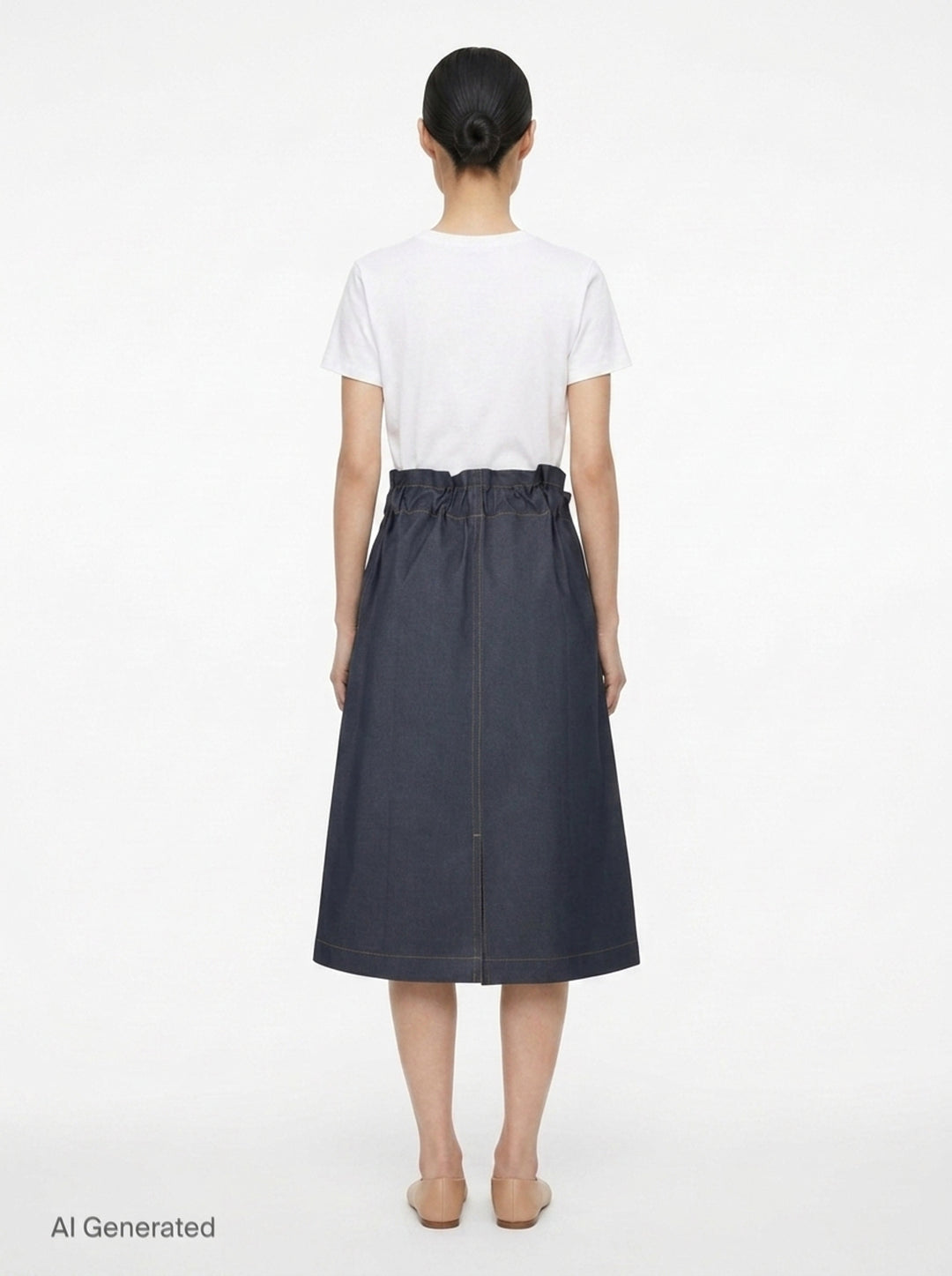 Flat Denim Midi Skirt | me Issey Miyake | Club21 - back
