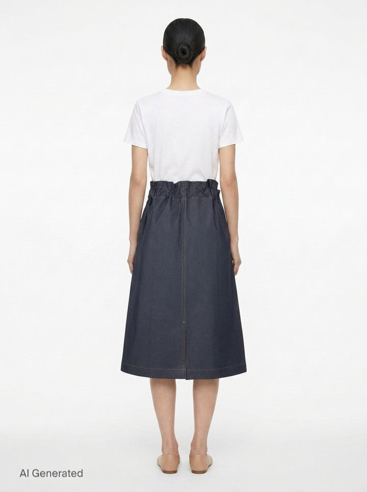 Flat Denim Midi Skirt | me Issey Miyake | Club21 - back
