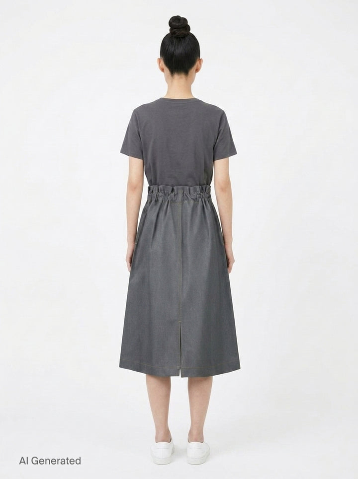 Flat Denim Midi Skirt | me Issey Miyake | Club21 - back