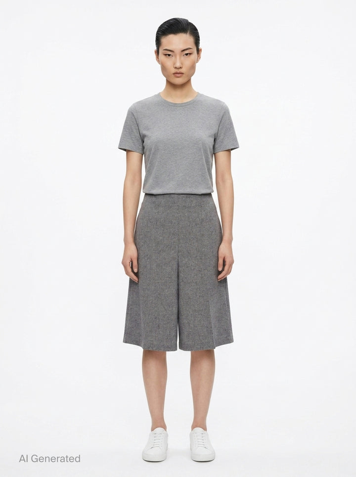 Flat Front Culottes Shorts | me Issey Miyake | Club21 - front