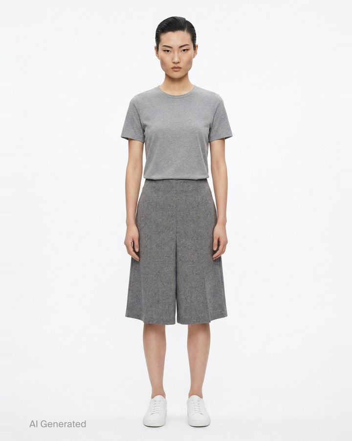 Flat Front Culottes Shorts | me Issey Miyake | Club21 - front