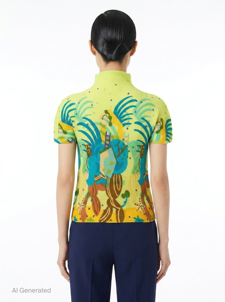 Island Print High Neck Top | me Issey Miyake | Club21 - back