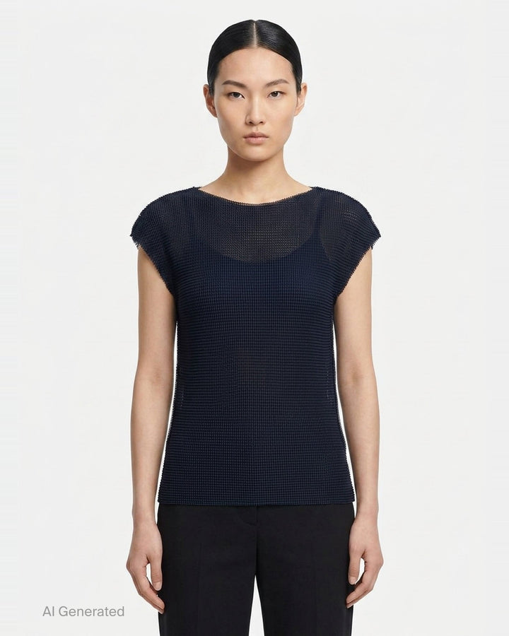 Knit Stretch Pleats Top | me Issey Miyake | Club21 - front