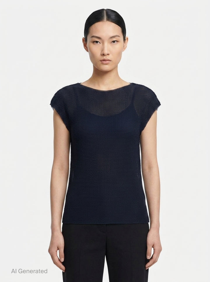Knit Stretch Pleats Top | me Issey Miyake | Club21 - front