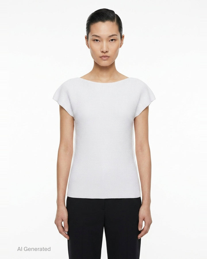Knit Stretch Pleats Top | me Issey Miyake | Club21 - front
