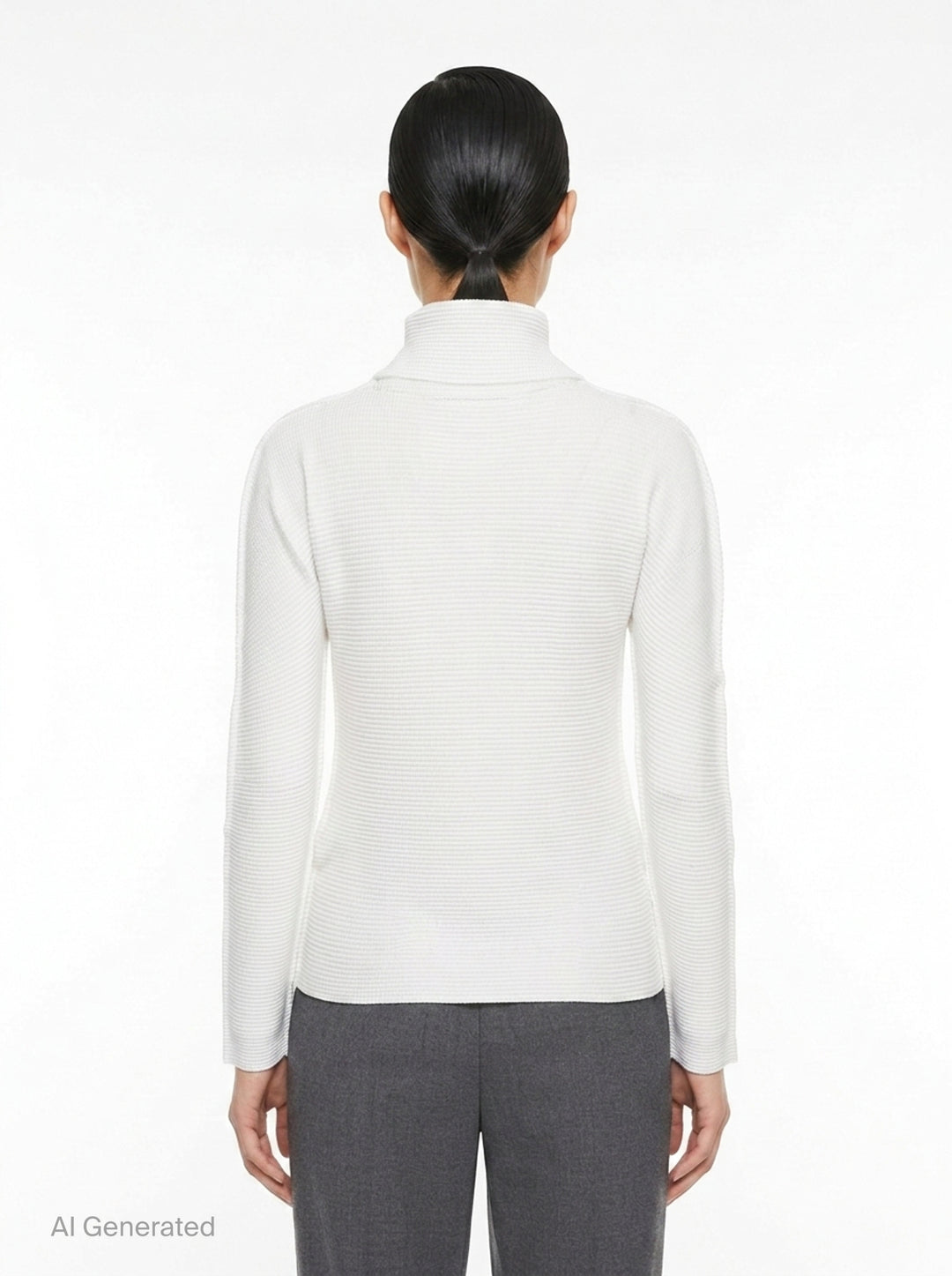 Knit Stretch Pleats Turtleneck Top | me Issey Miyake | Club21 - back