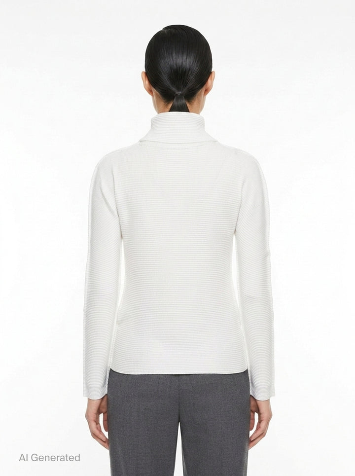 Knit Stretch Pleats Turtleneck Top | me Issey Miyake | Club21 - back