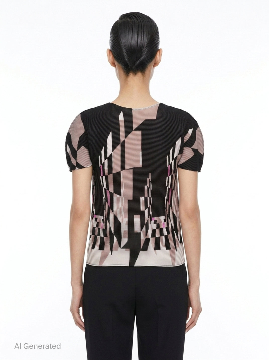 Perspective Short Sleeve Top | me ISSEY MIYAKE | Club21 - back