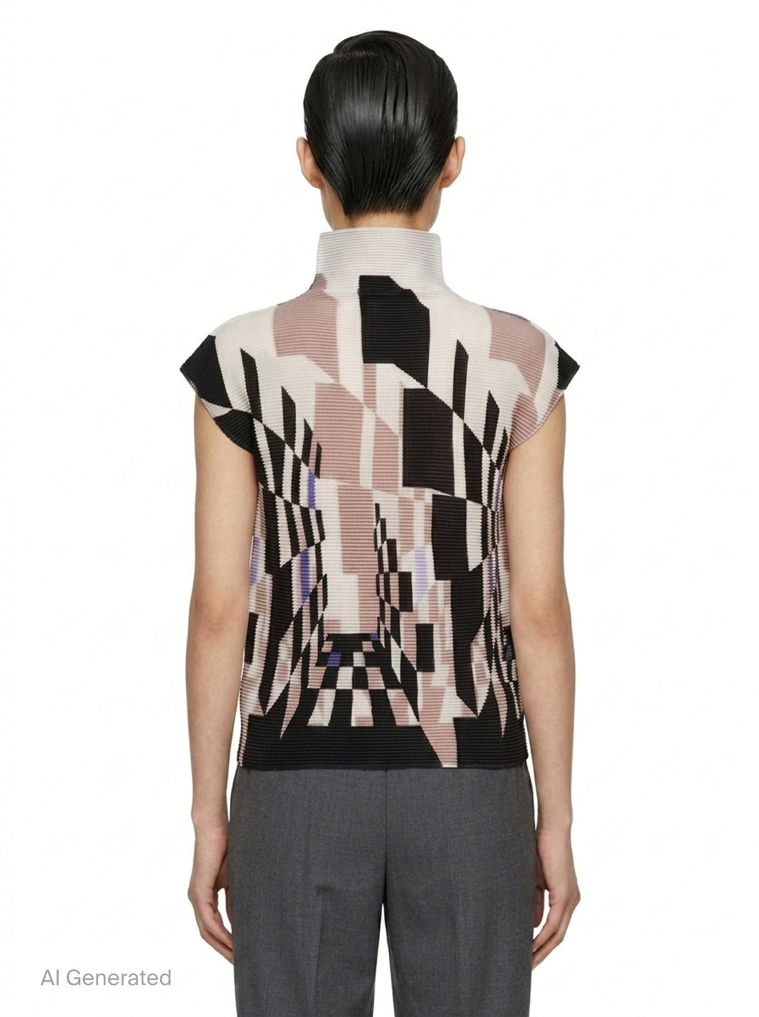 Perspective Sleeveless High Neck Top | me ISSEY MIYAKE | Club21 - back