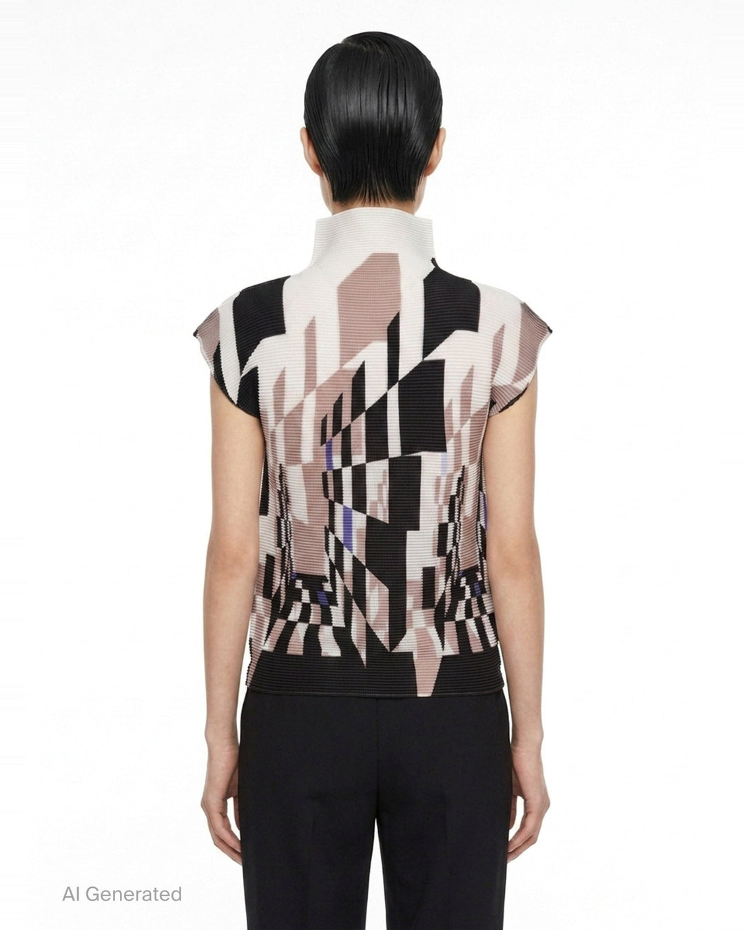 Perspective Sleeveless High Neck Top | me ISSEY MIYAKE | Club21 - back