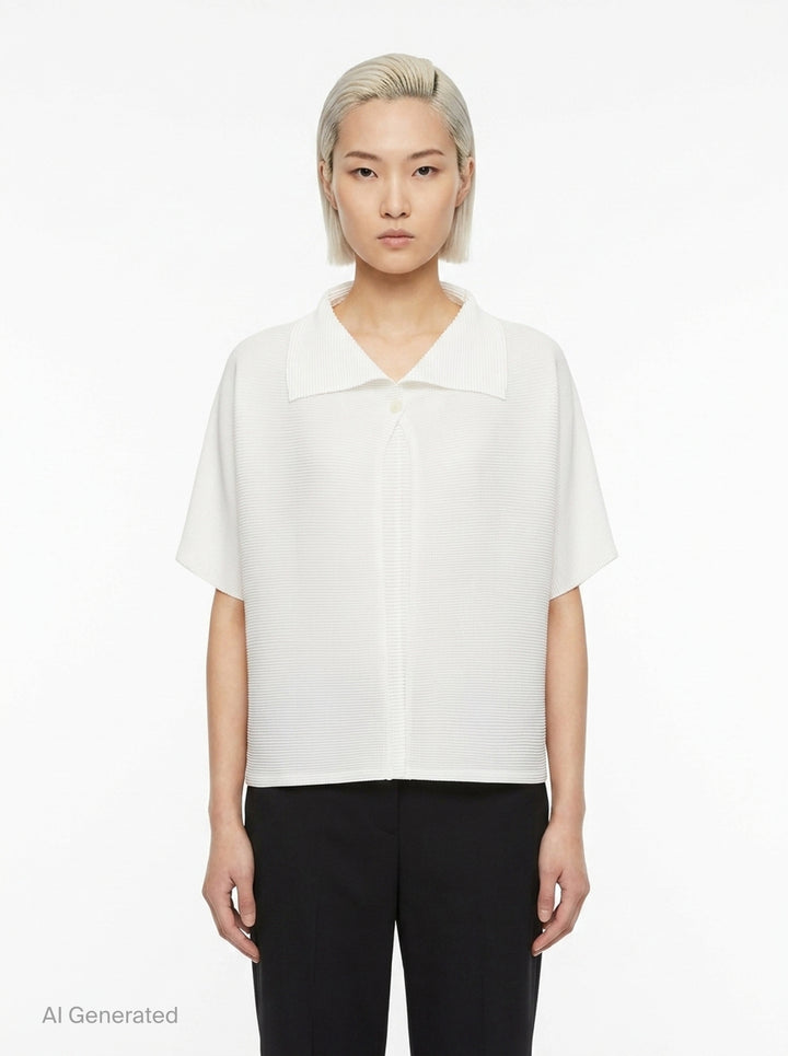 Square Stretch Pleated Cardigan | me Issey Miyake | Club21 - front