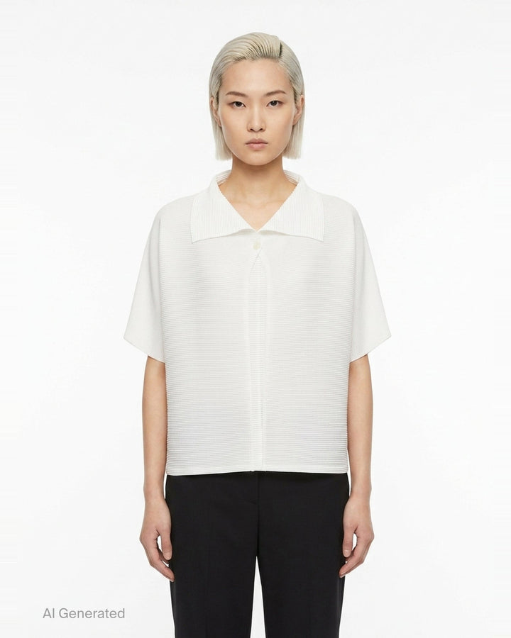 Square Stretch Pleated Cardigan | me Issey Miyake | Club21 - front