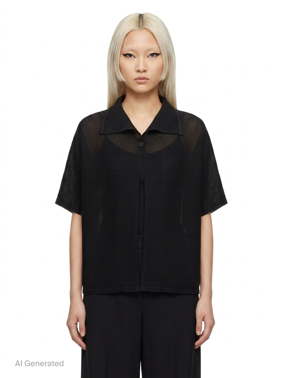 Square Stretch Pleated Cardigan | me Issey Miyake | Club21 - front