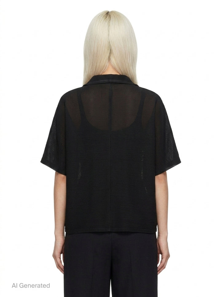 Square Stretch Pleated Cardigan | me Issey Miyake | Club21 - back