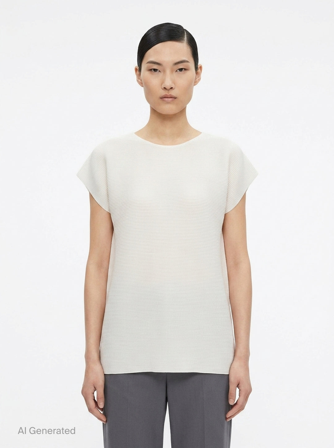 Square Stretch Pleated Top | me ISSEY MIYAKE | Club21 - front