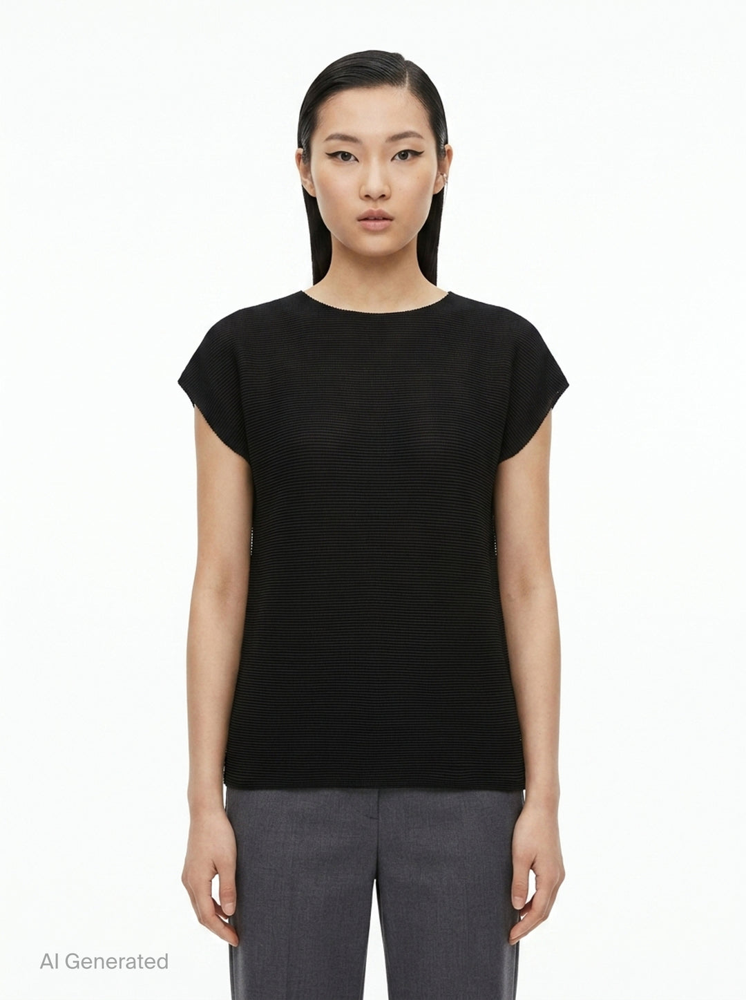 Square Stretch Pleated Top | me ISSEY MIYAKE | Club21 - front