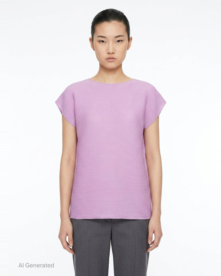 Square Stretch Pleated Top | me ISSEY MIYAKE | Club21 - front