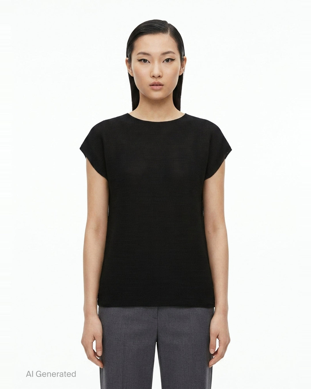 Square Stretch Pleated Top | me ISSEY MIYAKE | Club21 - front