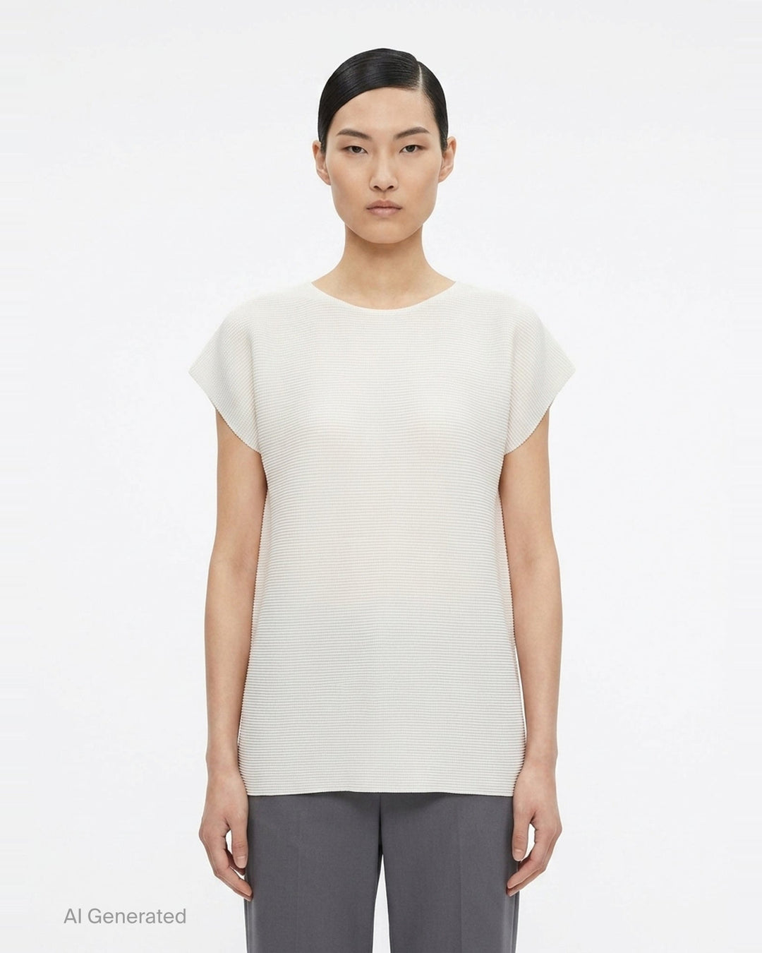 Square Stretch Pleated Top | me ISSEY MIYAKE | Club21 - front