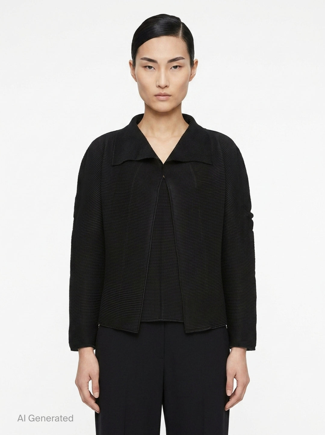 Stretch Pleats Basic Cardigan | me Issey Miyake | Club21 - front