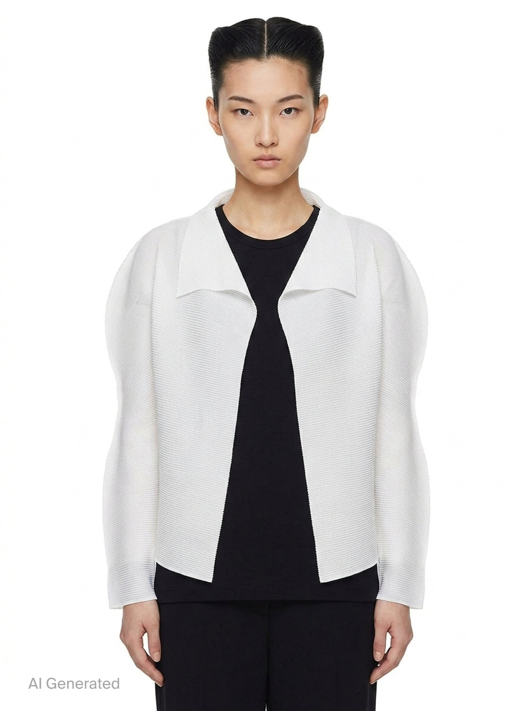 Stretch Pleats Basic Cardigan | me Issey Miyake | Club21 - front