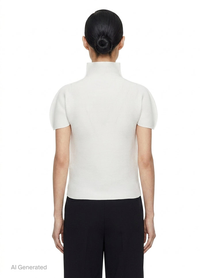 Stretch Pleats High Neck Top | me Issey Miyake | Club21 - back