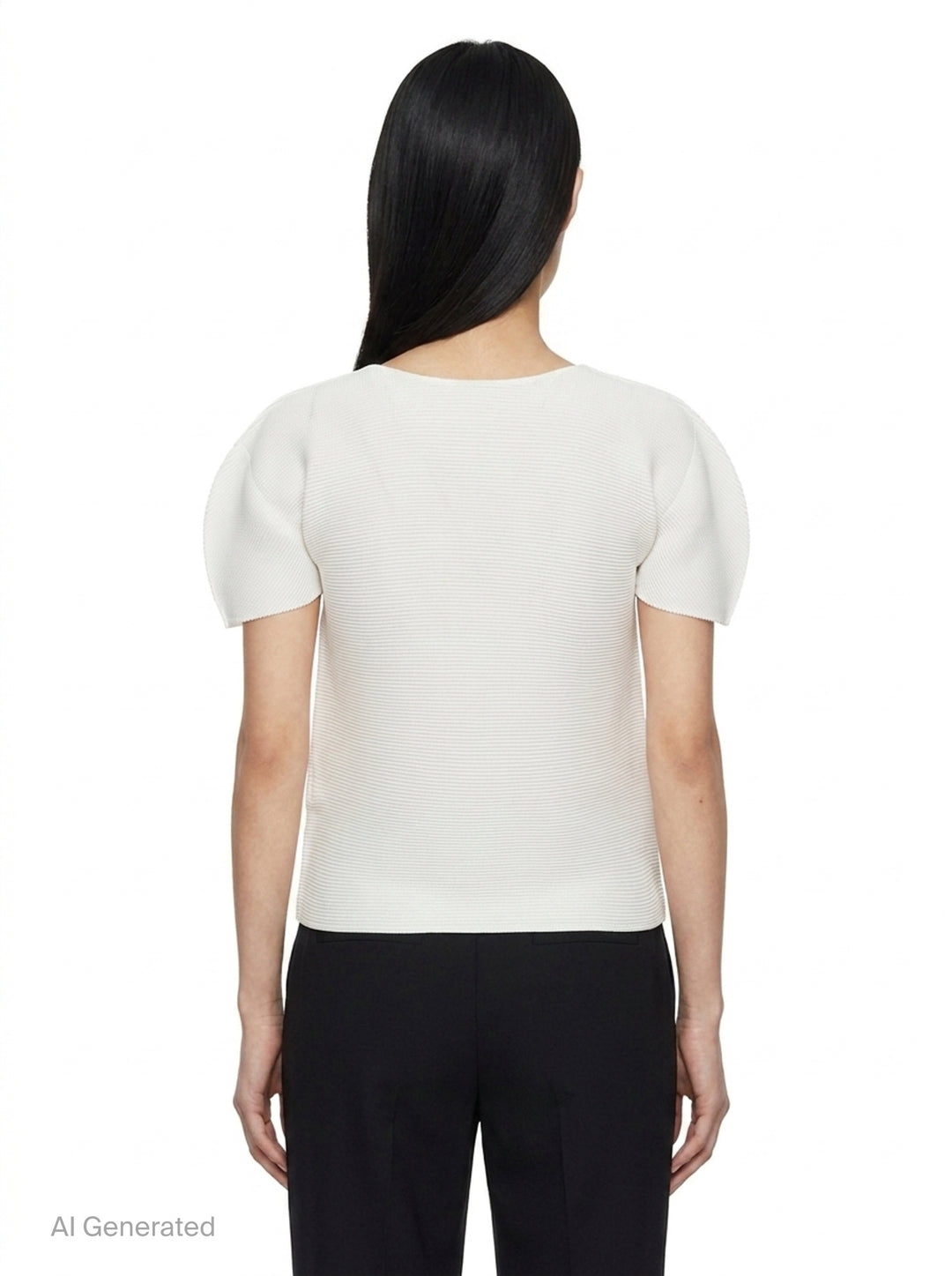 Stretch Pleats Round Neck Top | me Issey Miyake | Club21 - back