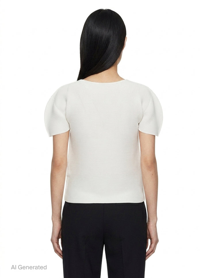Stretch Pleats Round Neck Top | me Issey Miyake | Club21 - back