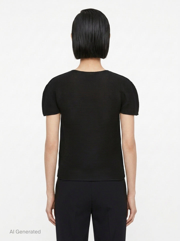 Stretch Pleats Round Neck Top | me Issey Miyake | Club21 - back