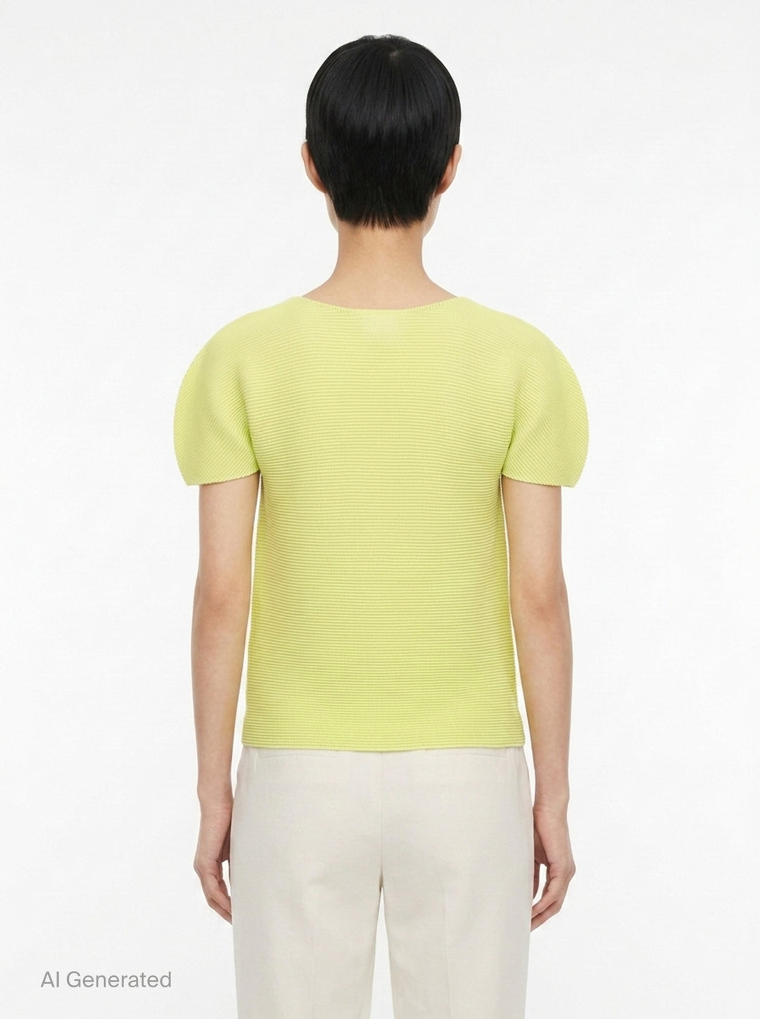 Stretch Pleats Short Sleeve Top | me Issey Miyake | Club21 - back