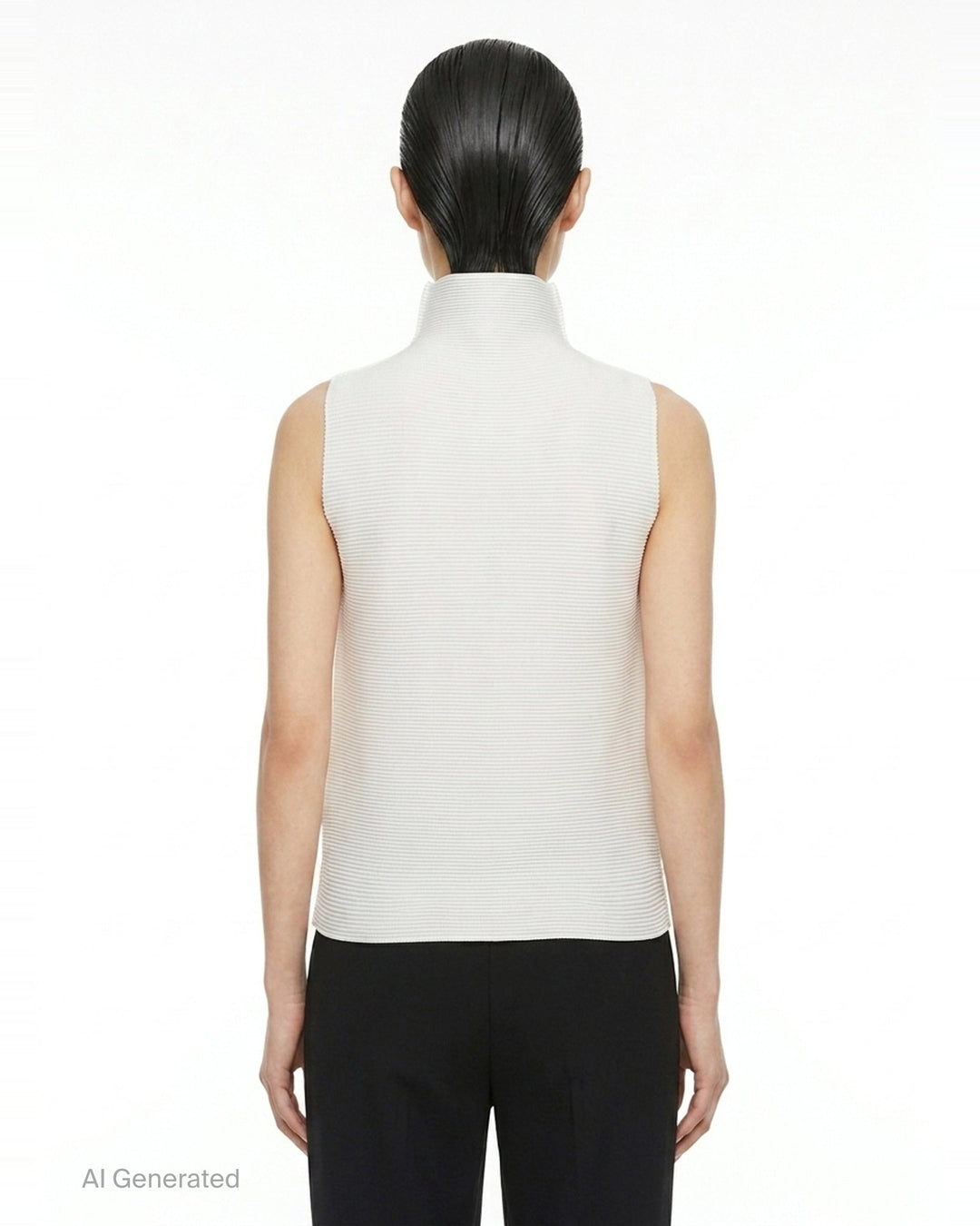 Stretch Pleats Sleeveless High Neck Top | me ISSEY MIYAKE | Club21 - back
