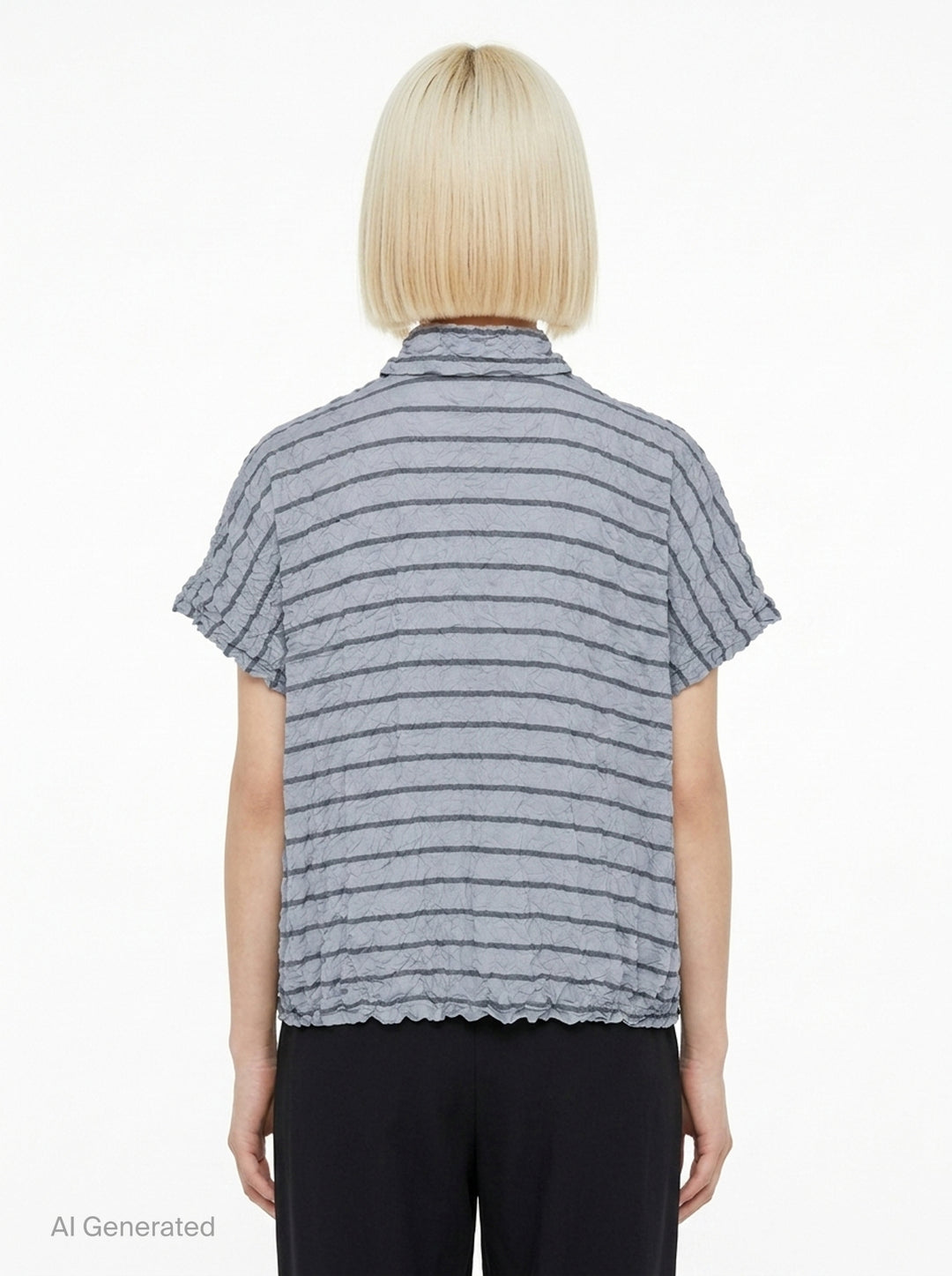 Stripe Meringue Short Sleeve Shirt | me Issey Miyake | Club21 - back