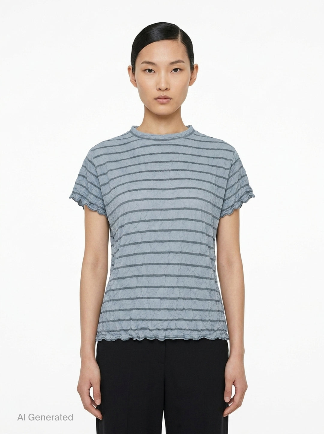 Stripe Meringue T-Shirt | me Issey Miyake | Club21 - front