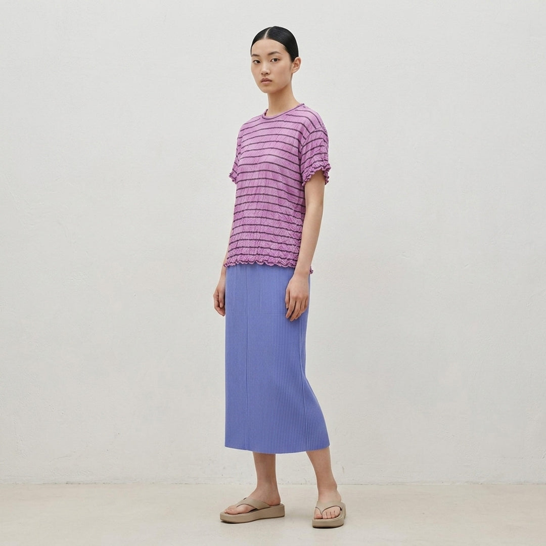 Stripe Meringue T-Shirt | me Issey Miyake | Club21 - lifestyle