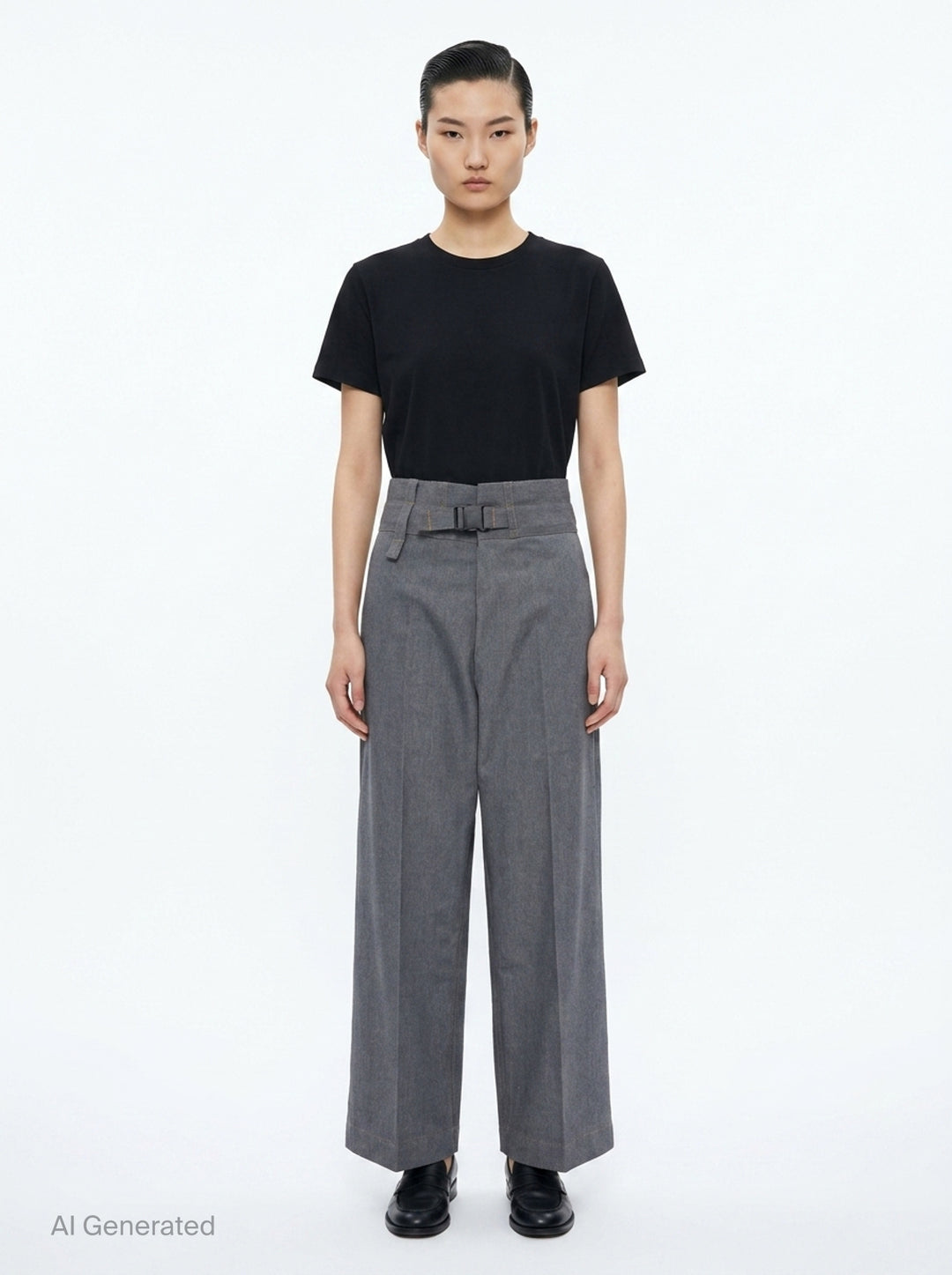 Wide Leg Denim Trousers | me Issey Miyake | Club21 - front