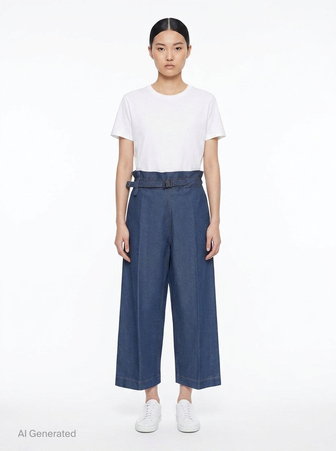 Wide Leg Denim Trousers | me Issey Miyake | Club21 - front