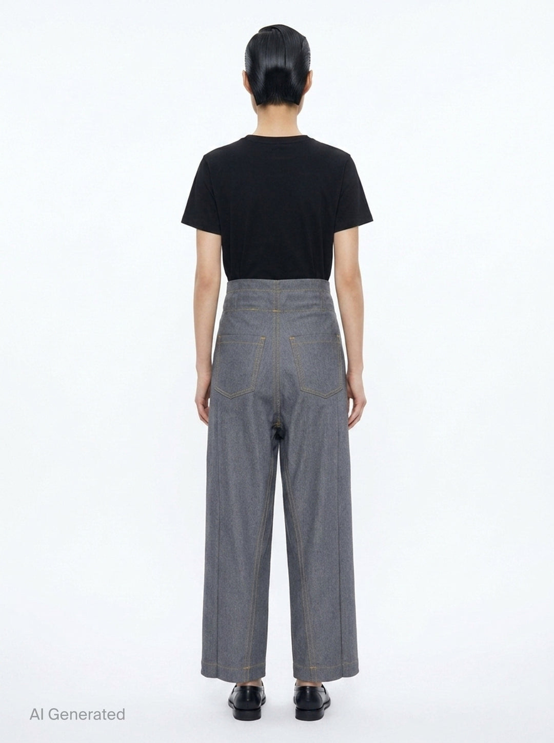 Wide Leg Denim Trousers | me Issey Miyake | Club21 - back