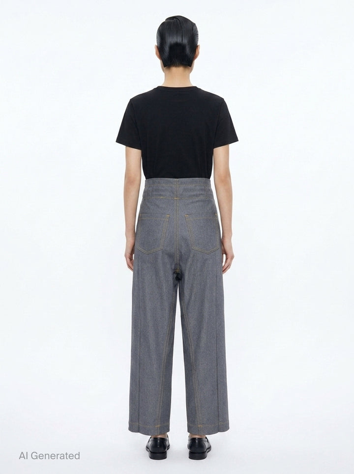 Wide Leg Denim Trousers | me Issey Miyake | Club21 - back