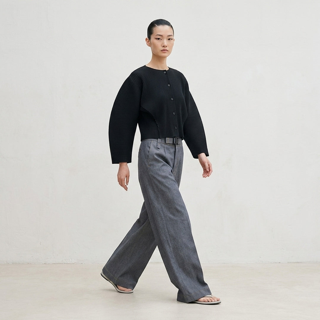 Wide Leg Denim Trousers | me Issey Miyake | Club21 - lifestyle